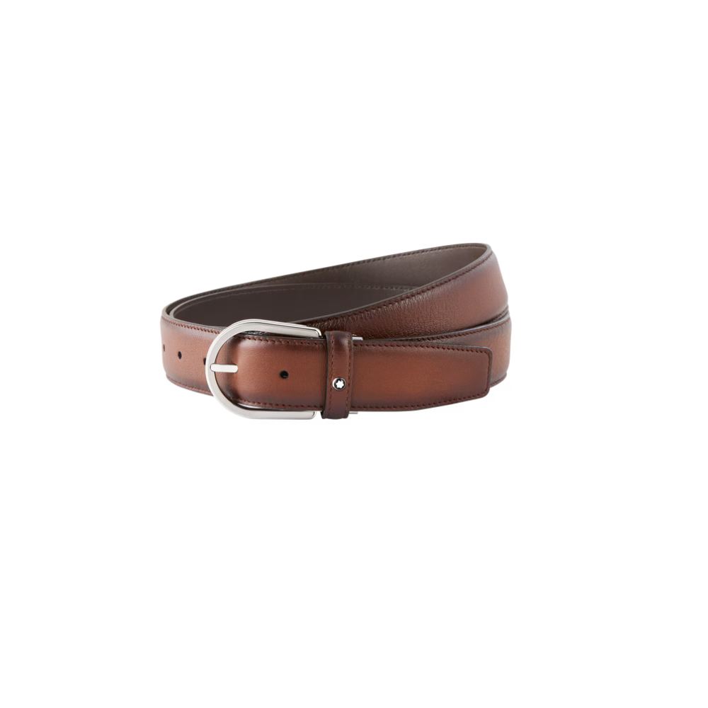 Horseshoe Buckle Brown 35 Leather Belt