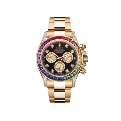 Rolex Daytona 116598RBOW 'Rainbow' Yellow Gold Black Dial Sapphire Bezel
