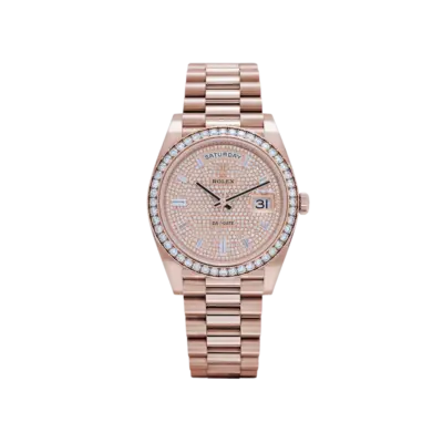 Rolex Day-Date 40 228345RBR Rose Gold Diamond Dial Diamond Bezel