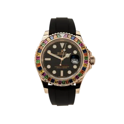 Rolex Yacht-Master 40 116695SATS Rose Gold Black Dial Rainbow Bezel