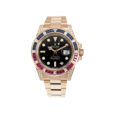 Rolex GMT-Master II 126755SARU 'SARU' Rose Gold Black Dial Diamond Bezel